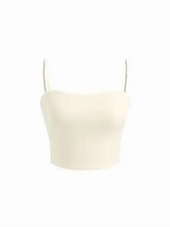 Zwei - Stück - Set: Spitzen - Bootshals - Blume - Rüschen - Oberteil & Einfarbiges Camisole - Oberteil