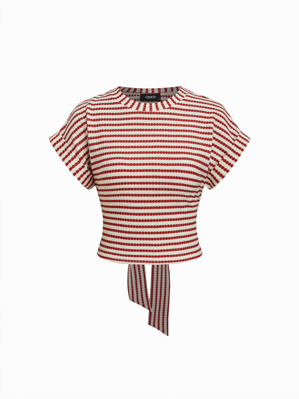 Top corto annodato a righe Stripe