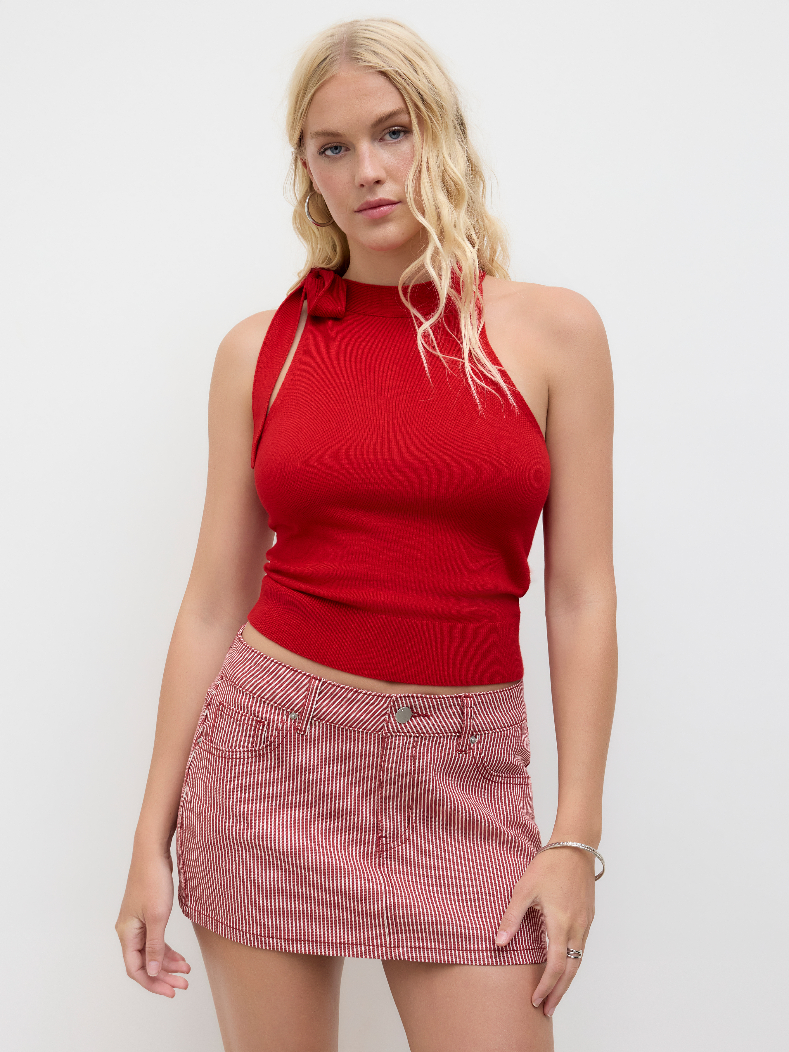 デニム Cider デニム ローライズ ストライプ マイクロミニ