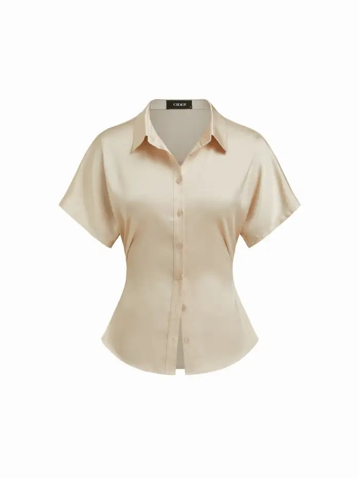 Stand Collar Texture Ruched Knotted Tank Top