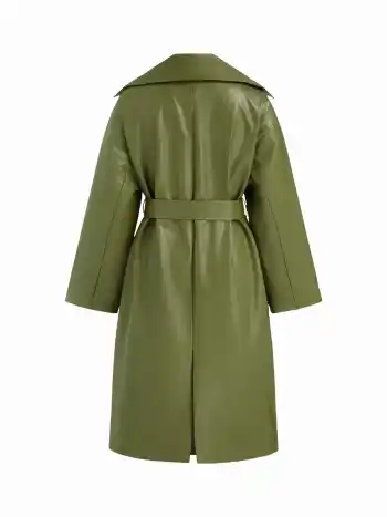Trench in ecopelle con cintura
