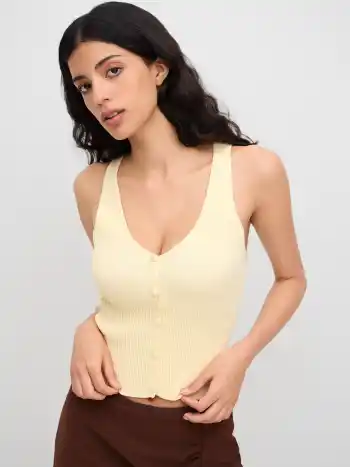 Knit V-neck Tank Top