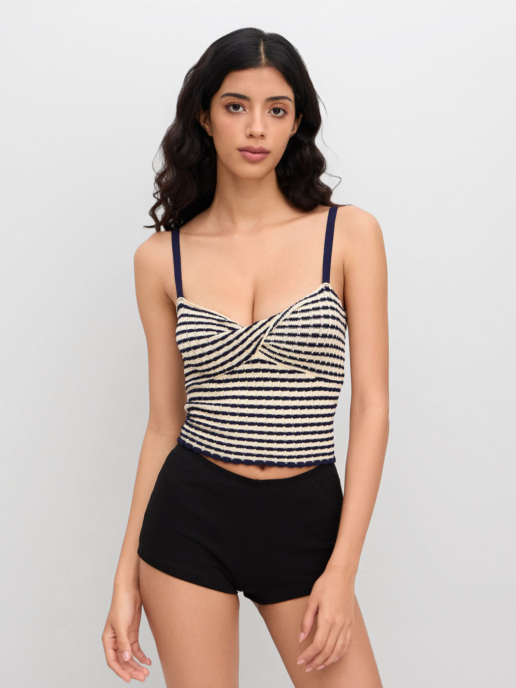 Strick-Sweetheart-Strich-Crop-Cami-Top