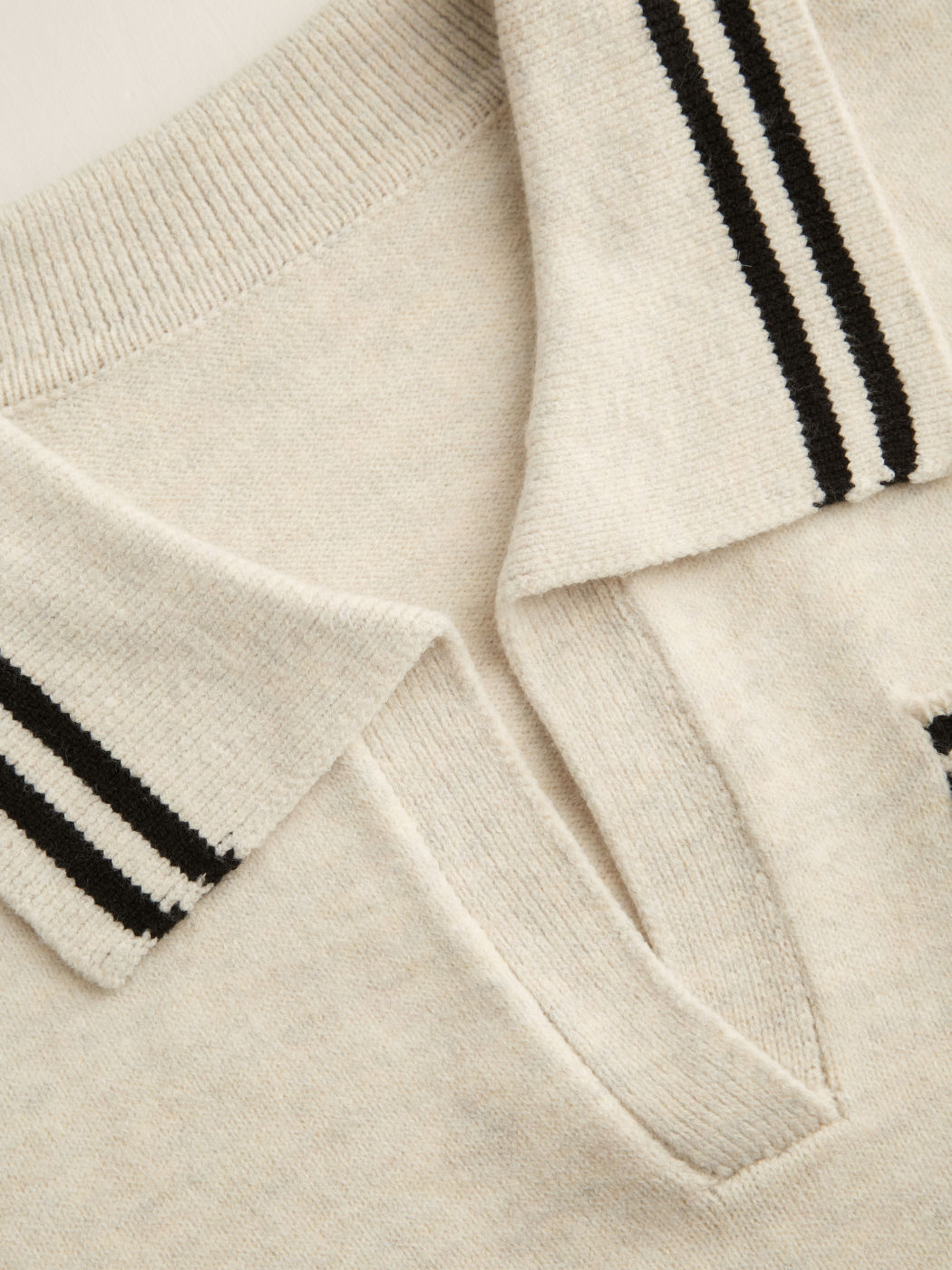 Knit Collar Stripe Short Sleeve Top Curve & Plus