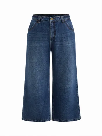 Cider Denim Jeans a gamba dritta lavati a vita media Curve & Plus