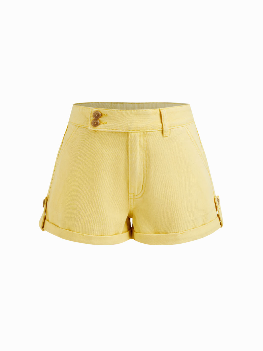 Denim Mid Rise Roll Hem Micro Shorts