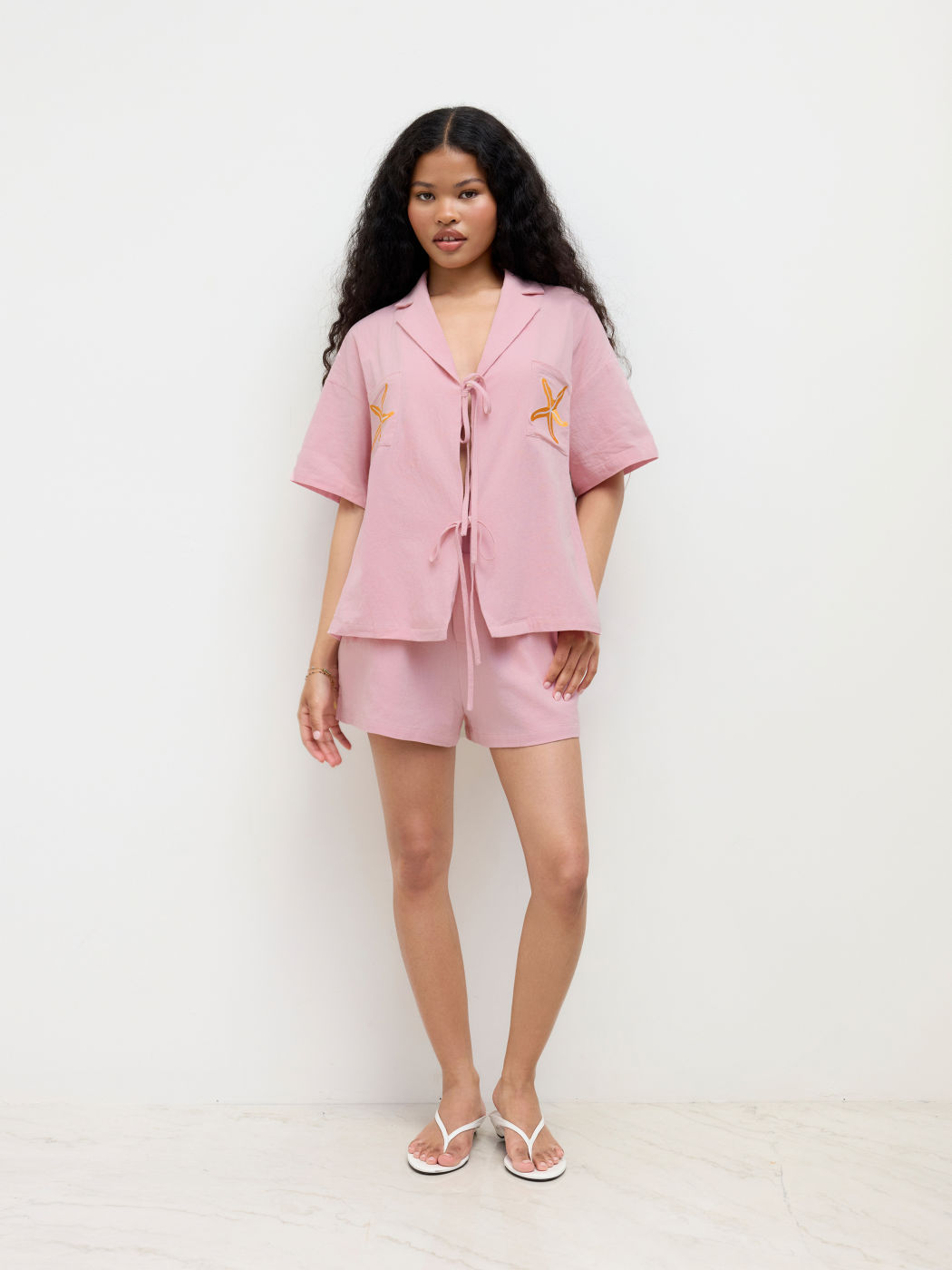 Cotton Mid Rise Elastic Waist Split Micro Shorts