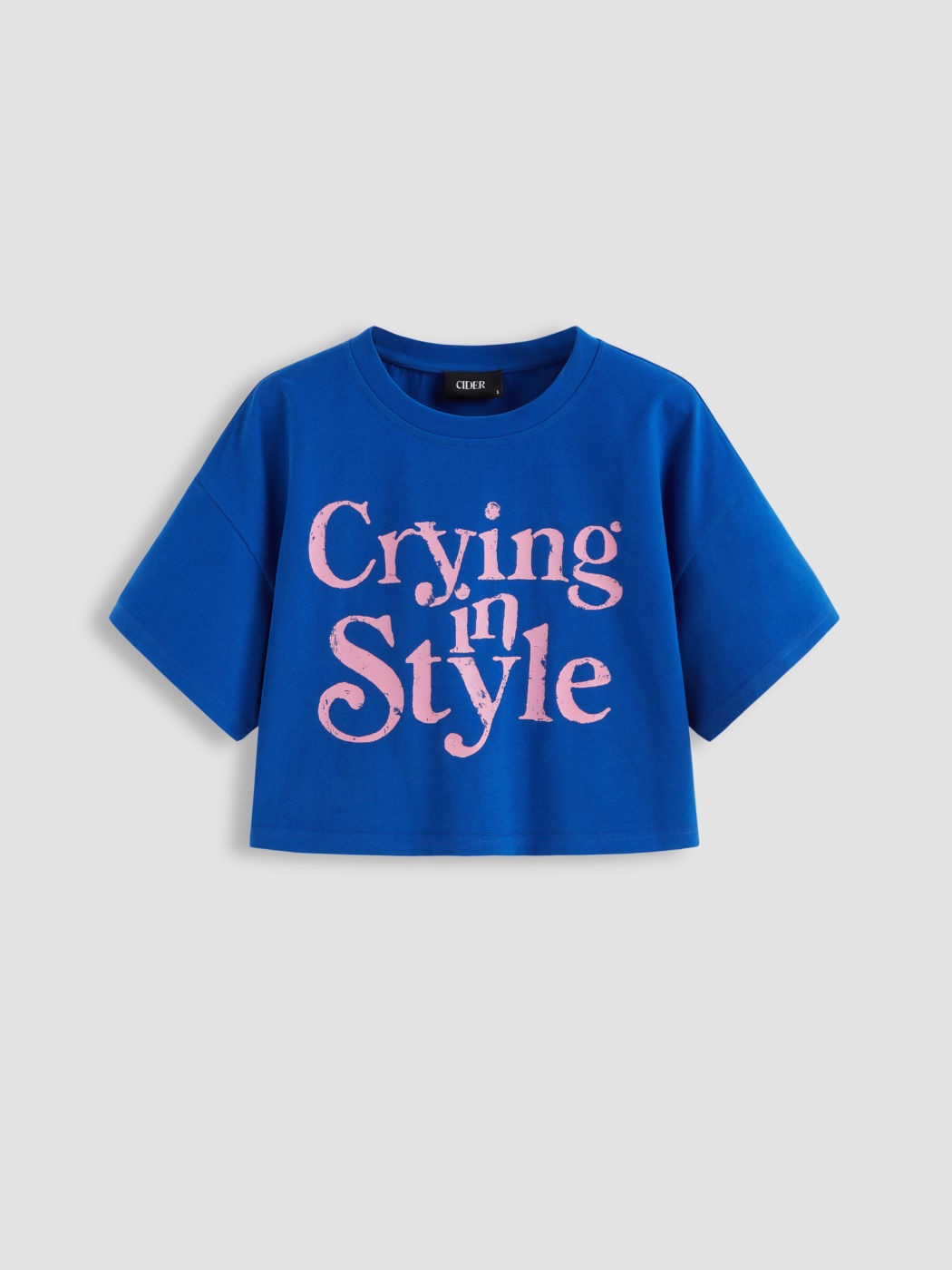 Cotton-blend Crying In Style Crop Tee