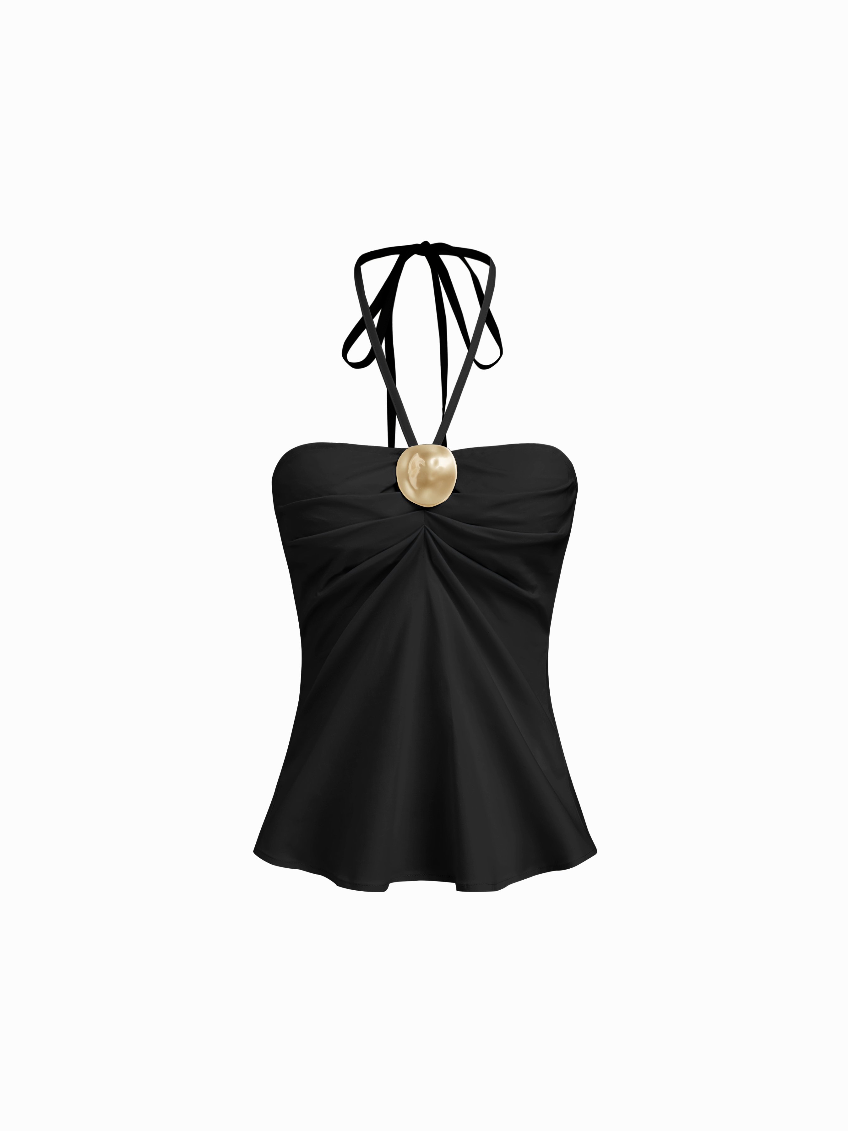 Halter Ruched Shirred Top