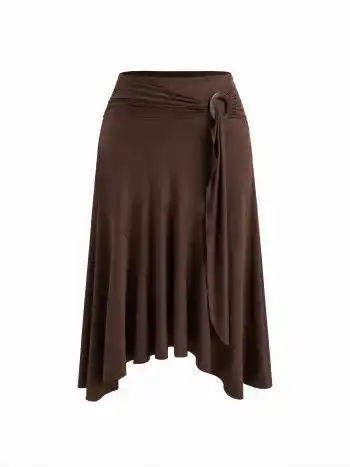 Mittlerer Bund, Rüschensaum, Strammung - Maxi-Skirt Kurve & Plus
