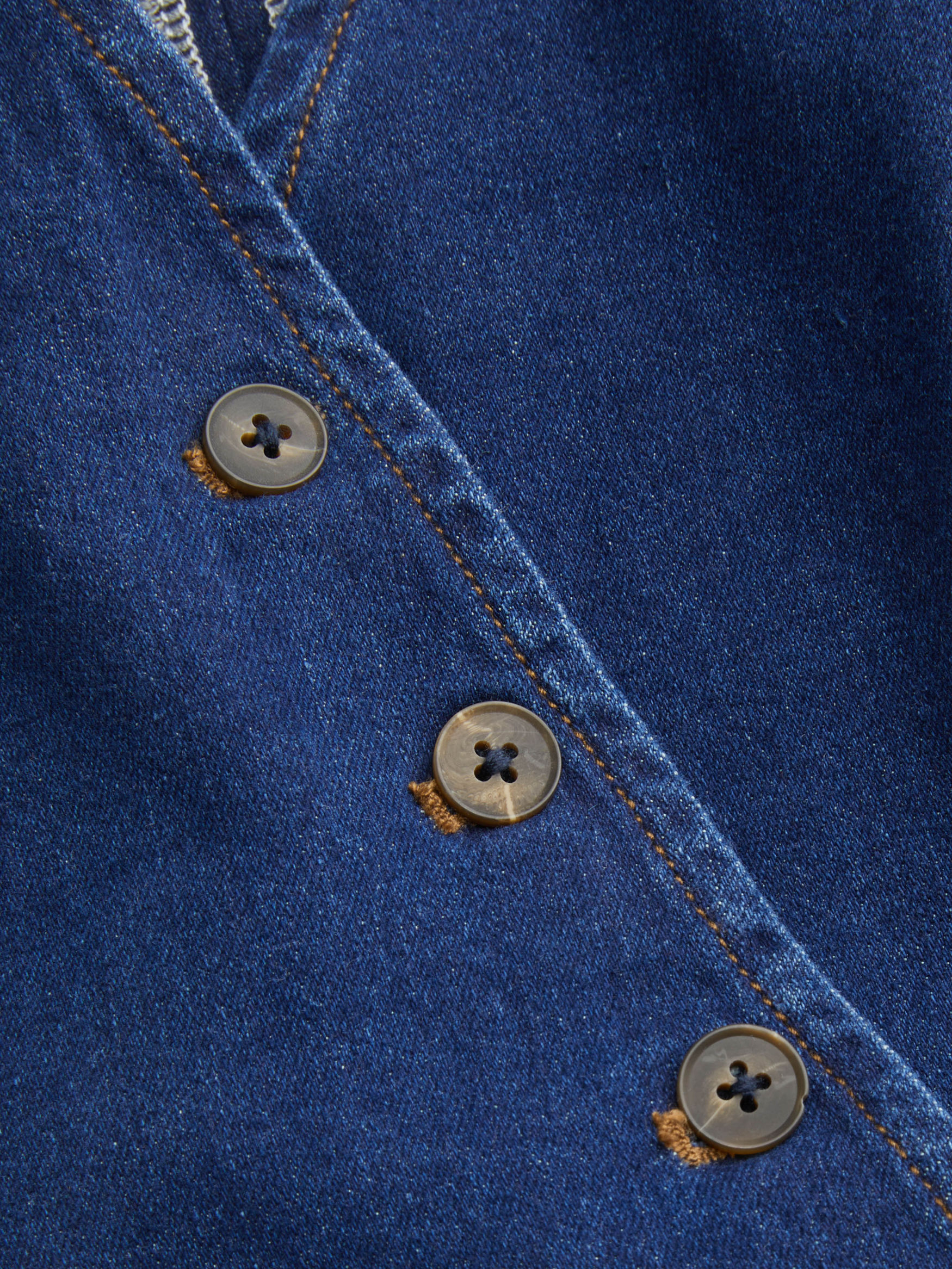 Stretch Denim V-neck Asymmetrical Button Vest Curve & Plus