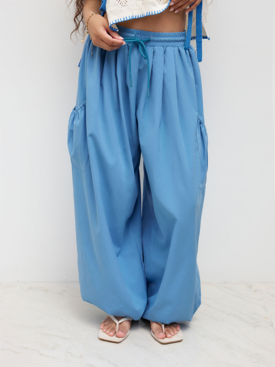 Mid Rise Knotted Joggers Trousers