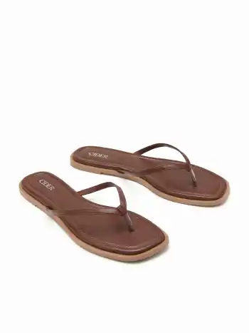 SQUARE TOE FLIP-FLOP SLIPPERS