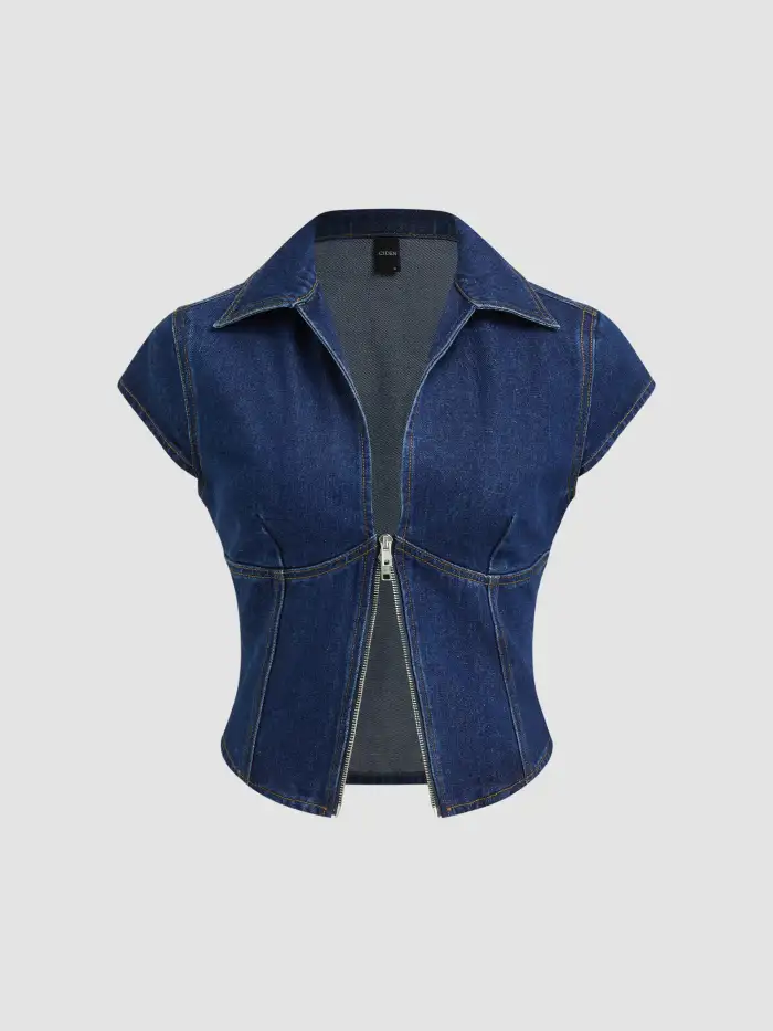Cowgirl Denim Crop Tube Top