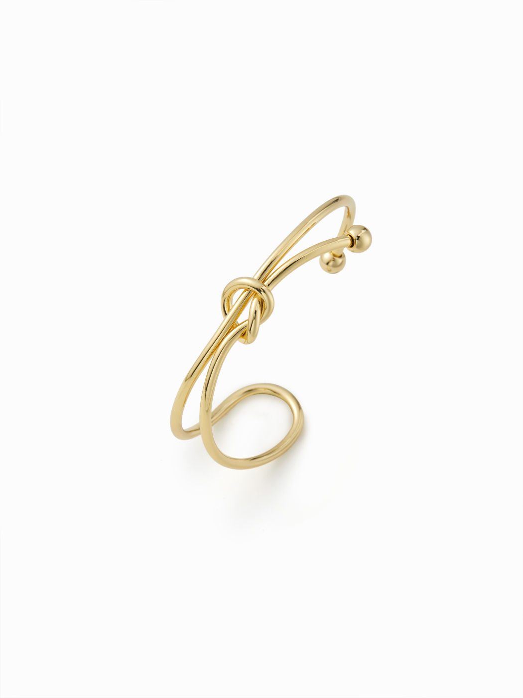 DOUBLE LAYERED KNOT OPEN BRACELET 