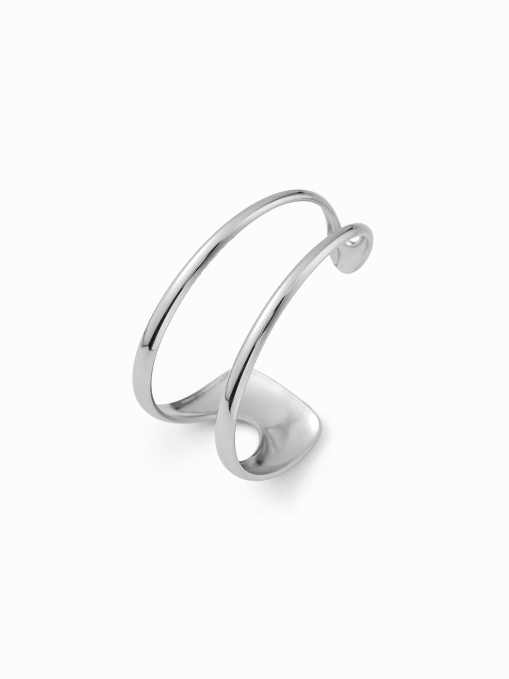 DOUBLE LAYERED STAINLESS STEEL OPEN BRACELET