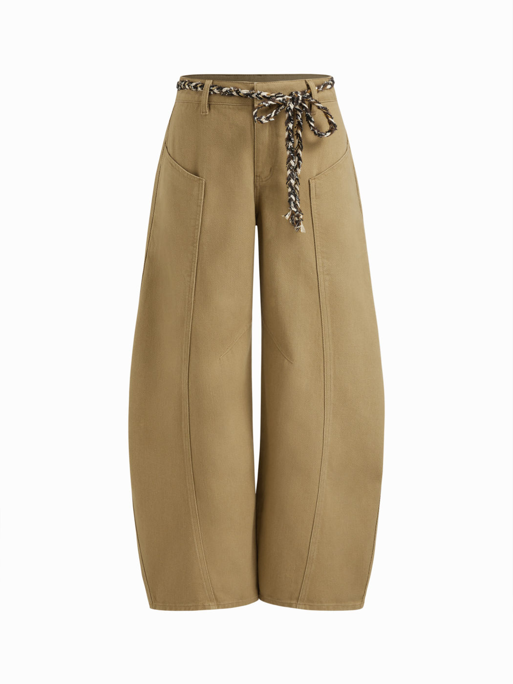Cider Denim Mid Rise Barrel-leg Jeans With Belt