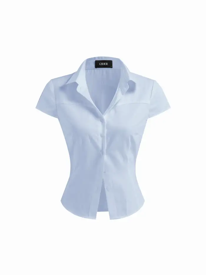 Collar Stripe Short Sleeve Shirt