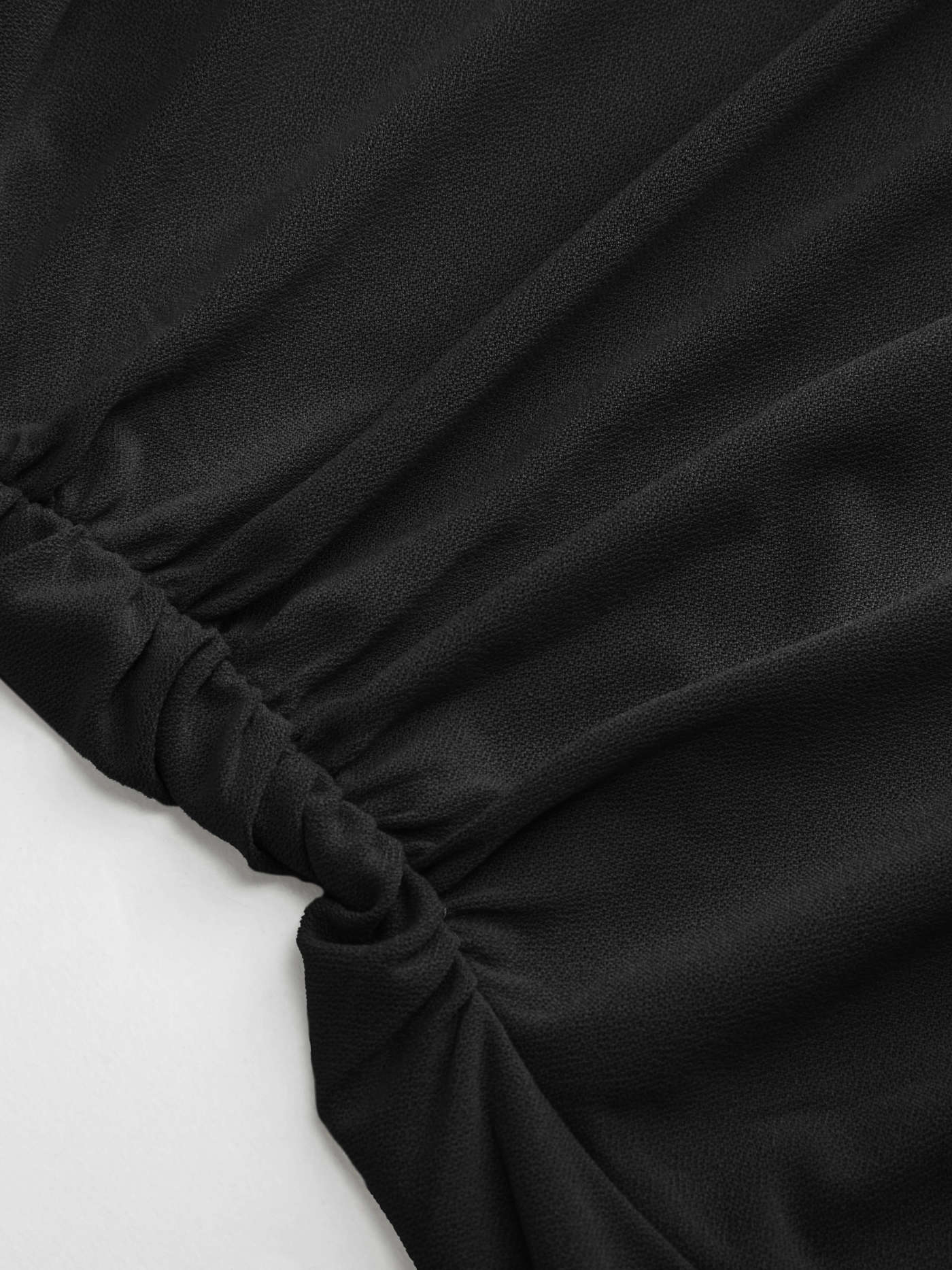 Woven Boat Neck Twist Ruched Mini Dress For Work