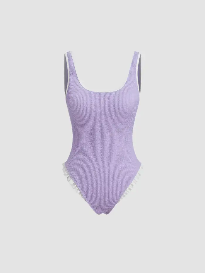 Shaping Square Neck Backless One Piece Swimsuit