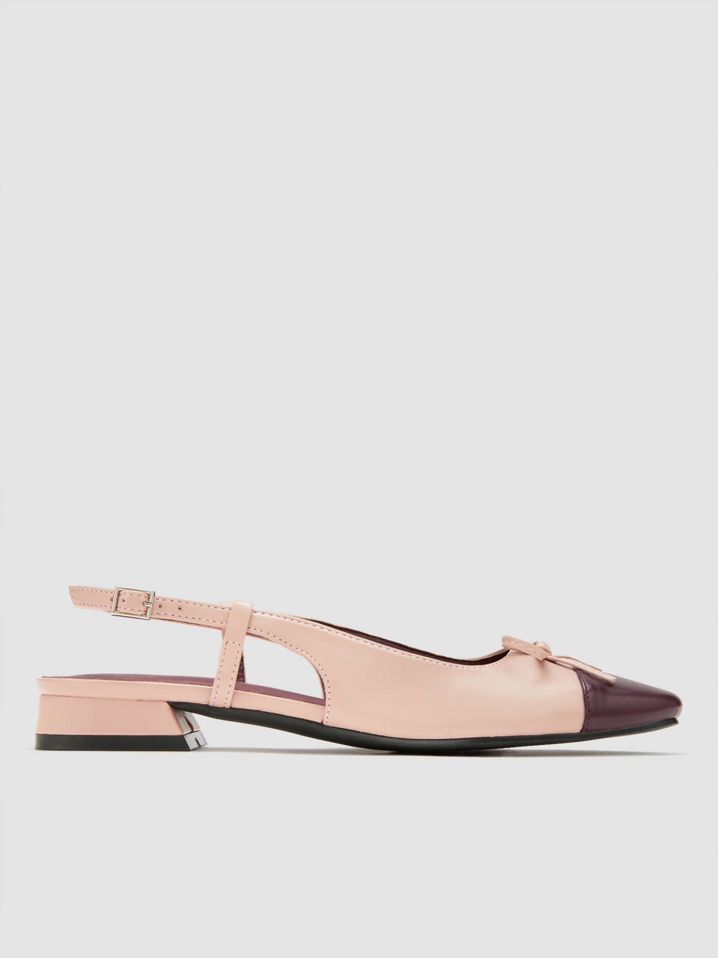 TWO-TONE BOW SLINGBACK MARY JANE FLATS For Daily Casual