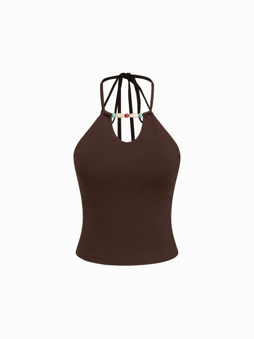 Set top cami con scollo all'americana con perline e mini skort con coulisse a vita bassa