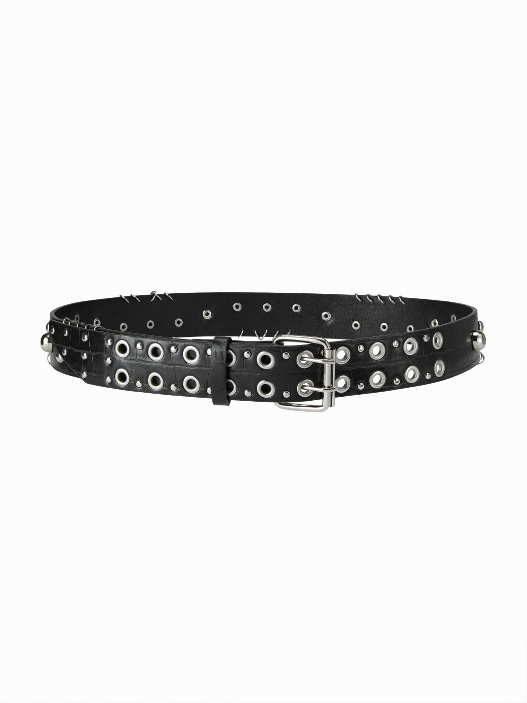 STUDDED & EYELET EMBELLISHED BELT