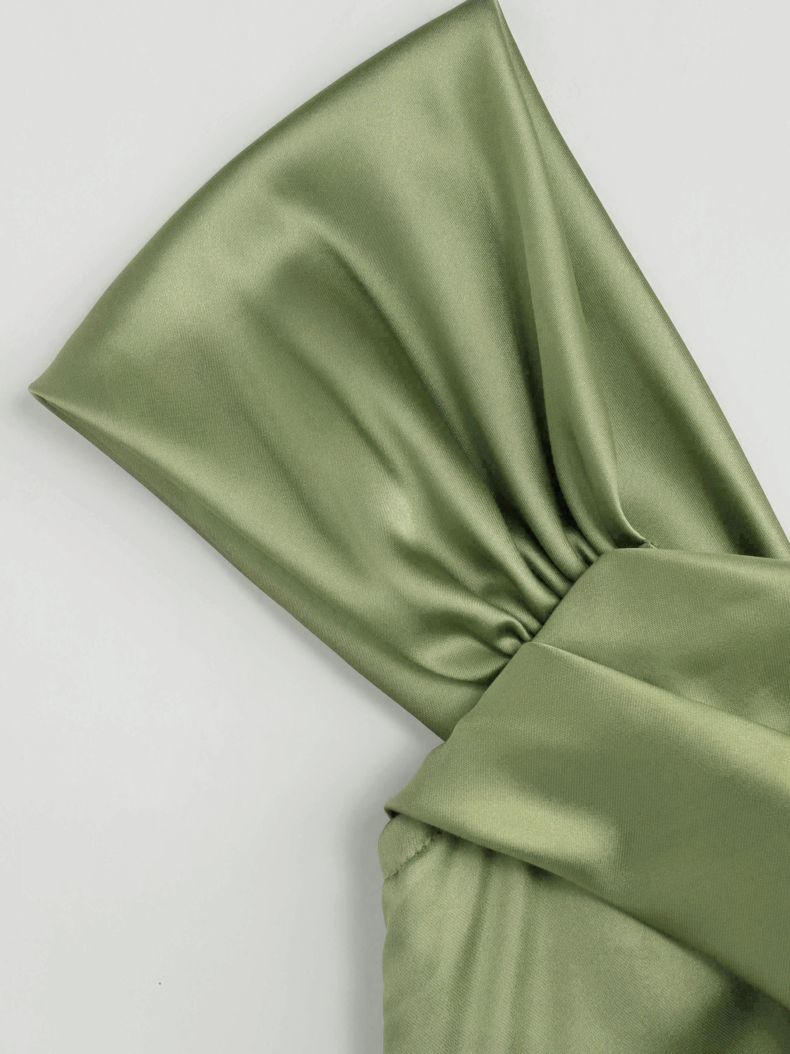 Ruched Off-shoulder Satin Maxi Dress