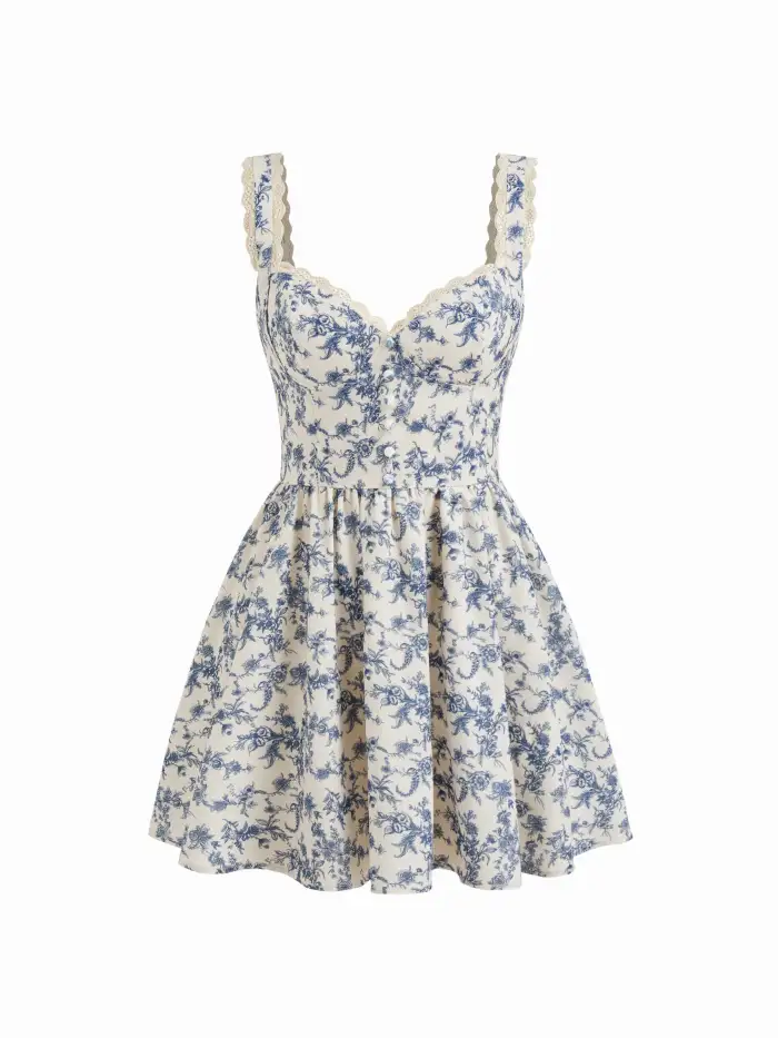 Lace Sweetheart Bowknot Cami Mini Dress