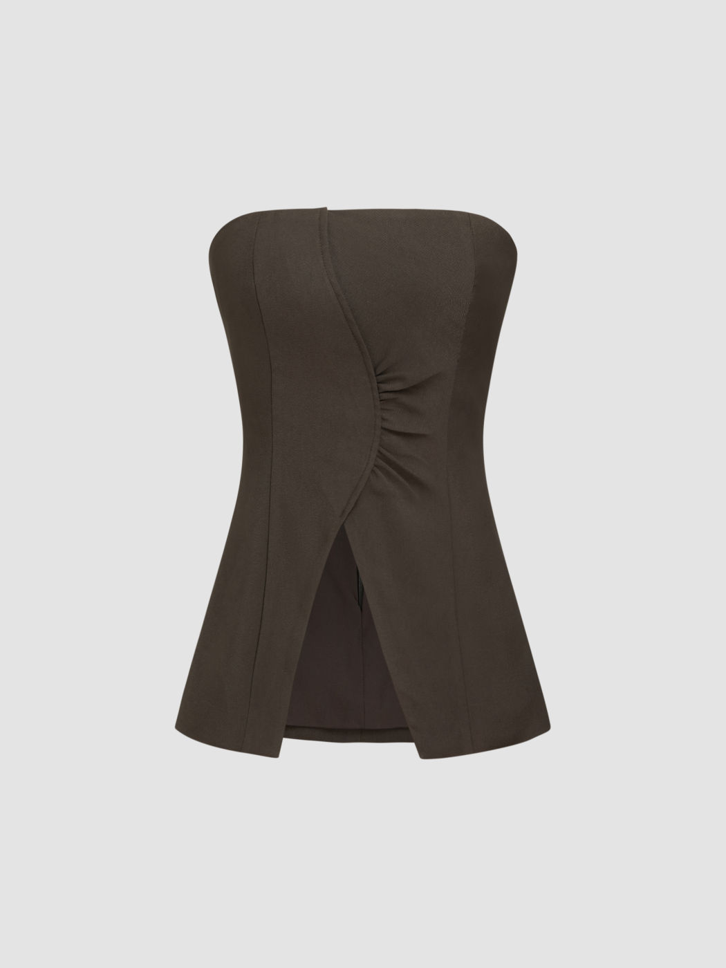 Ruched Split Bandeau Top