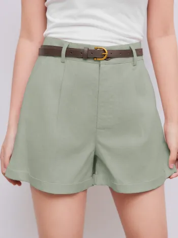 Belted High Waist Trouser Short 