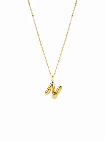 Stainless Steel LETTER PENDANT 18K GOLD PLATED STAINLESS STEEL NECKLACE For Outdoor Work