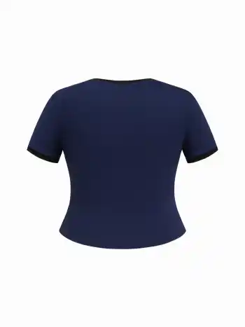 Cat Graphic Round Neckline Short Sleeve Tee Curve & Plus