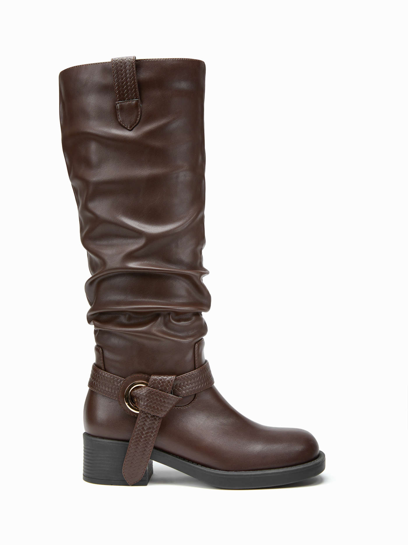 BUCKLE CHUNKY HEELED KNEE HIGH BOOTS For Daily Casual Date Music Festival/Live House Outdoor