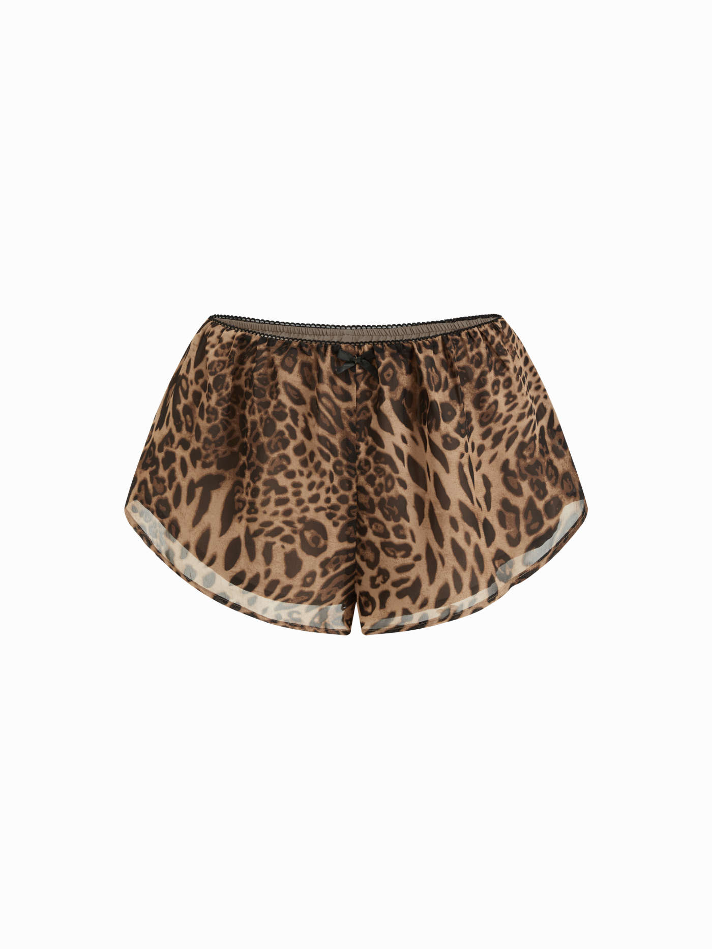 Sweetheart Neckline Leopard Bowknot Cami Top & Low Rise Shorts Loungewear Set