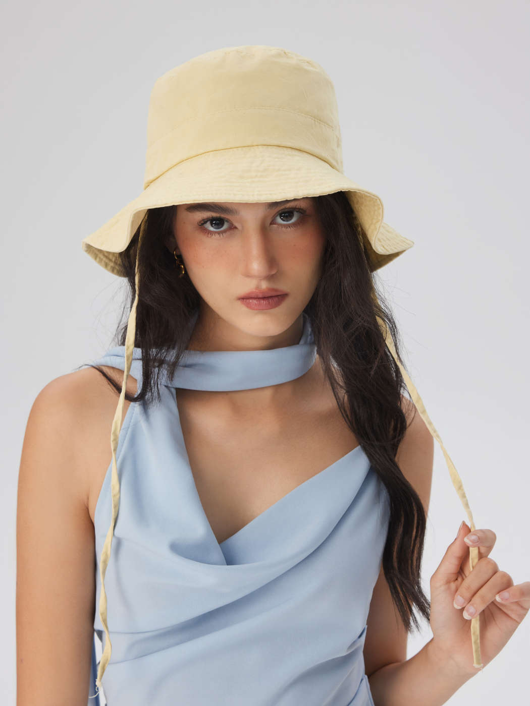 Cotton LACE UP BUCKET HAT For Daily Casual Vacation