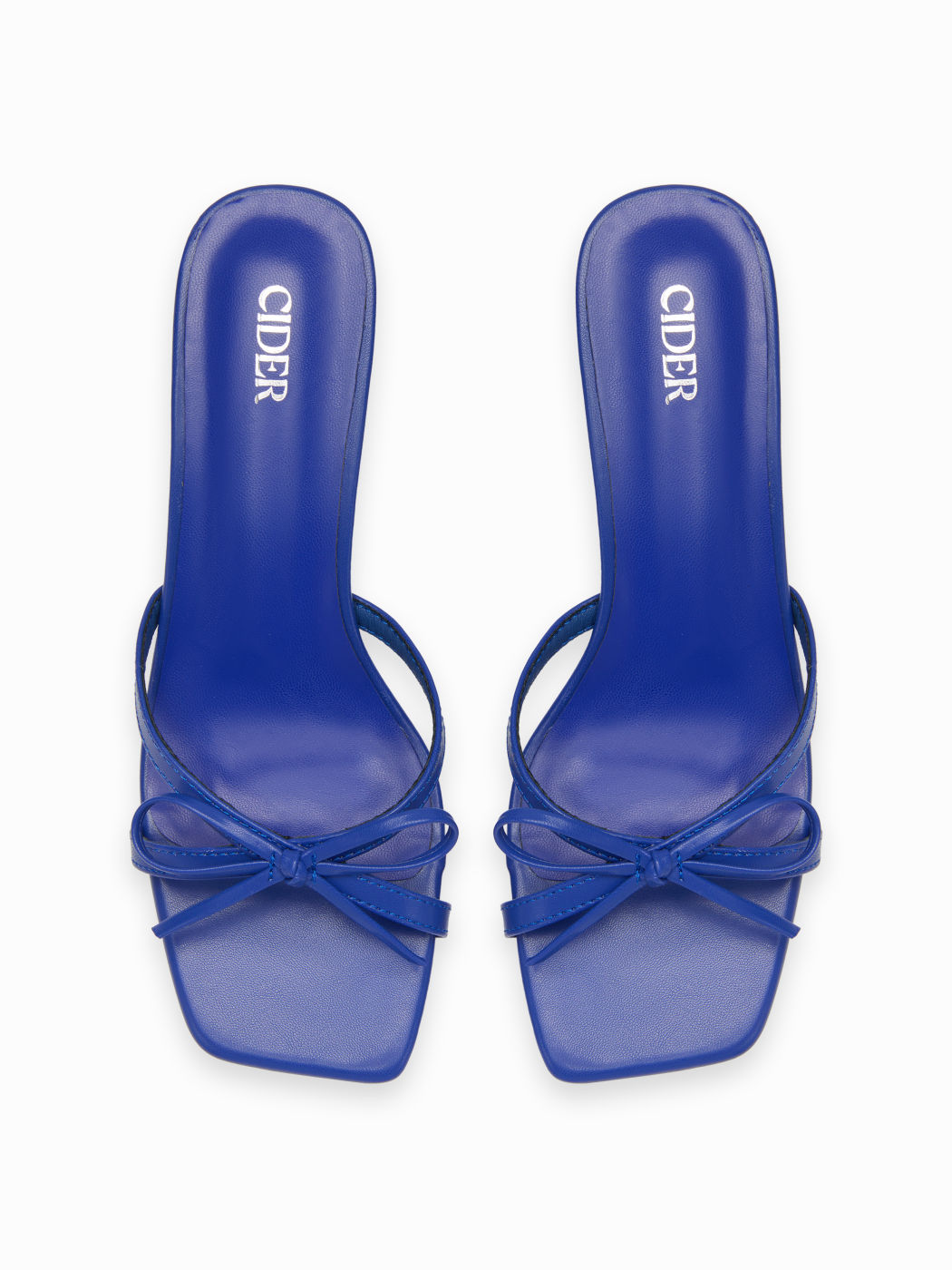 BOWKNOT SQUARE TOE CHUNKY HEELED SANDALS