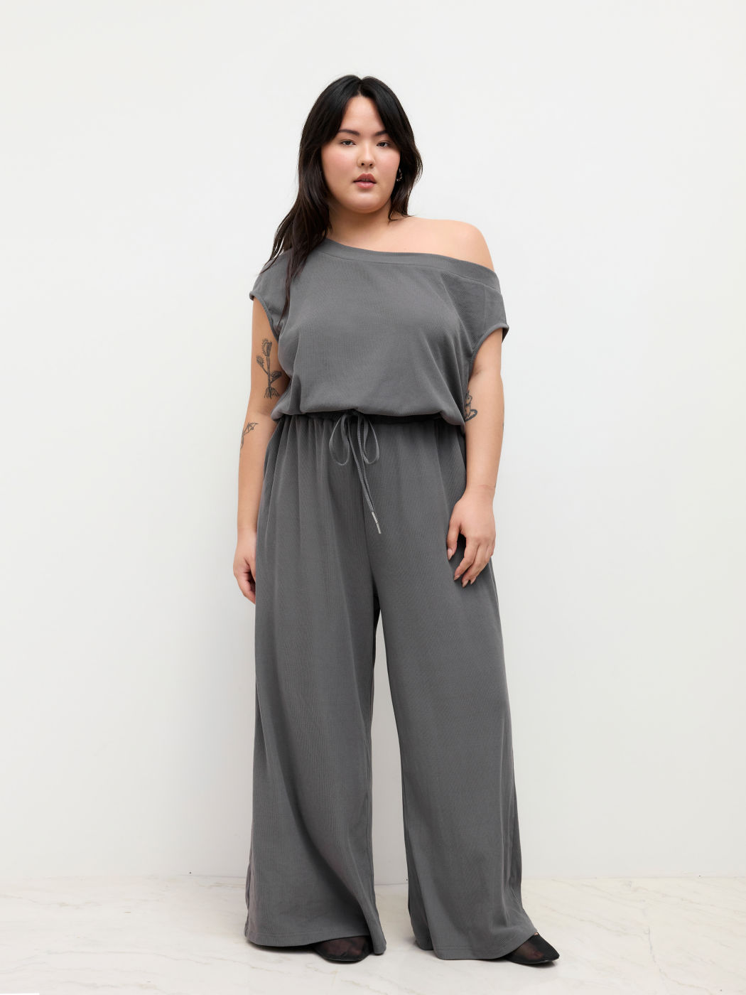 Asymmetrisch Hals mit Zugseil Overalls Kurve & Plus