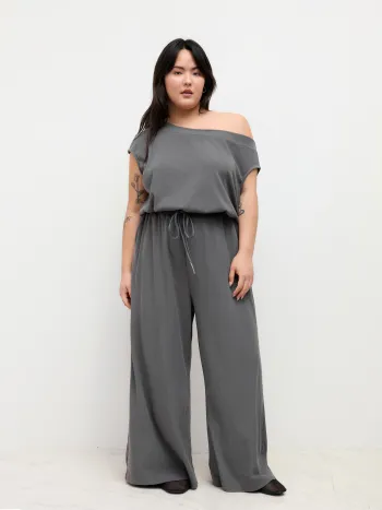Asymmetrisch Hals mit Zugseil Overalls Kurve & Plus