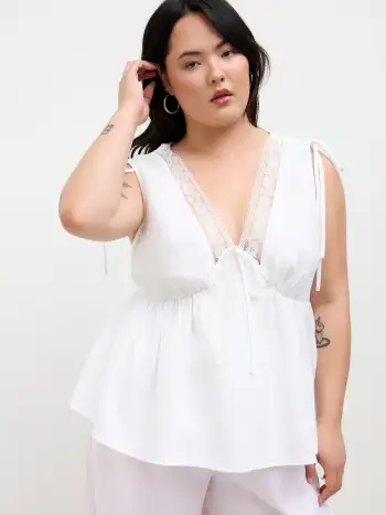 Chiffon Square Neck Bowknot Lace Trim Maxi Dress Curve & Plus
