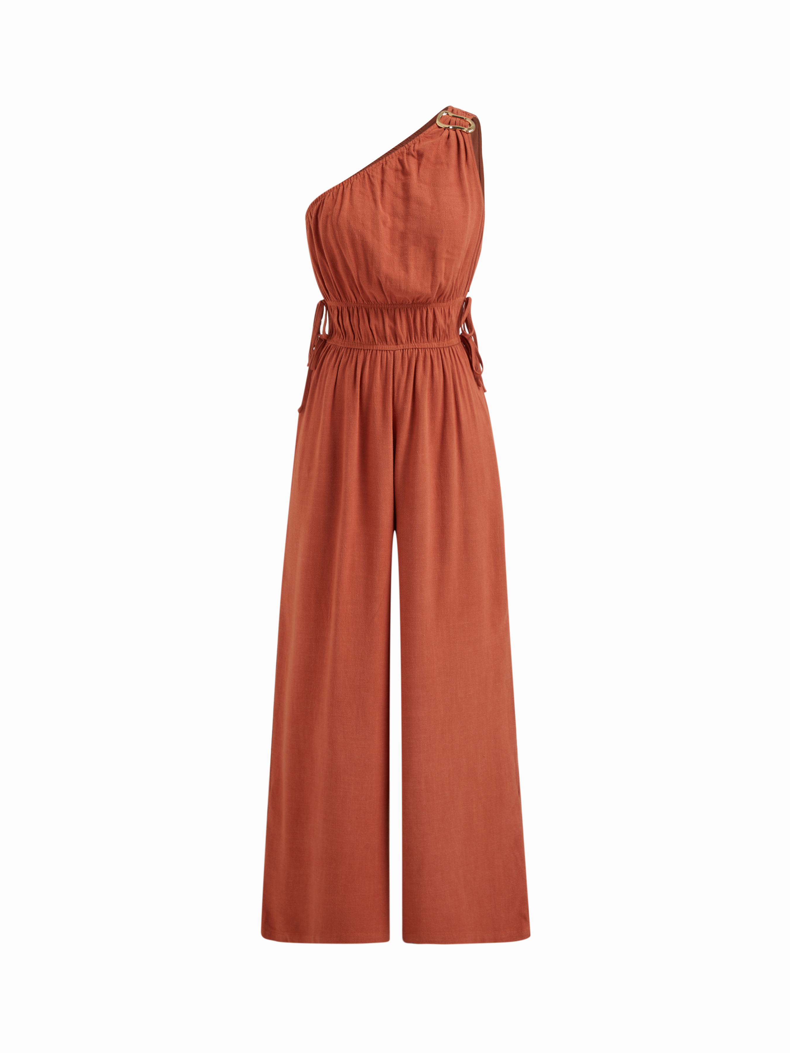 Solid One Shoulder Jumpsuit