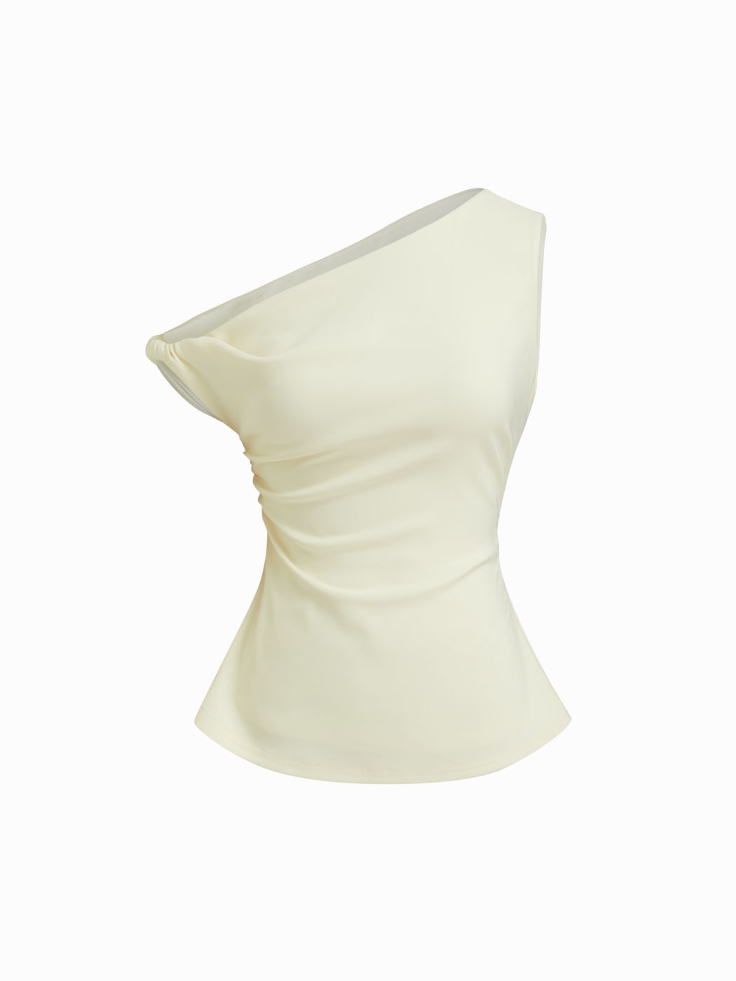 Asymmetrical Neck Twist Ruched Tank Top