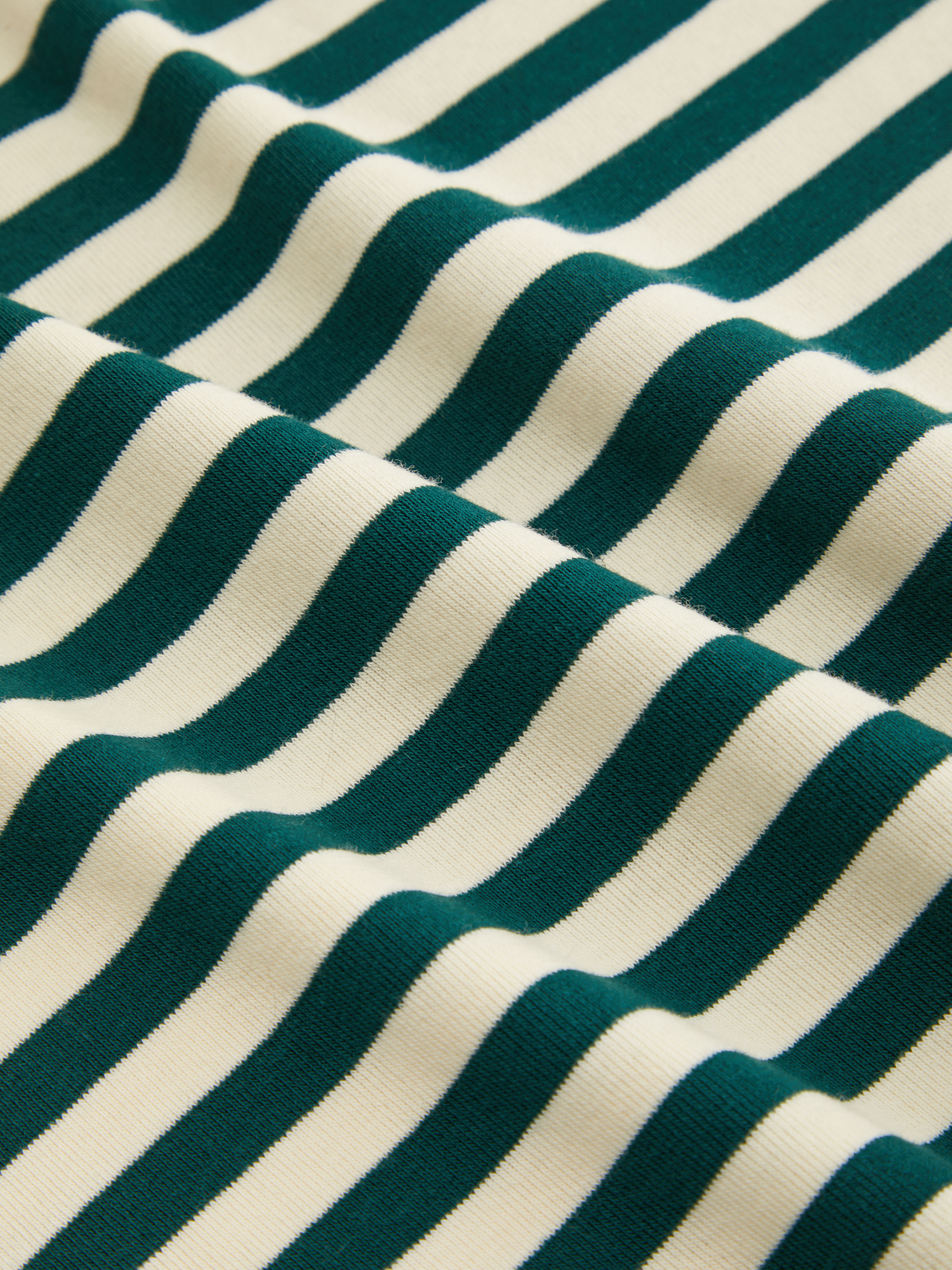 Cotton-blend Stripe Round Neckline Mid-length Sleeve Cinched Waist Tee