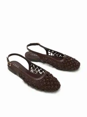 WOVEN SLINGBACK FLATS
