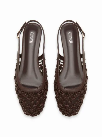WOVEN SLINGBACK FLATS