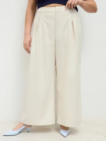 Cotton-blend Button Up Split Top Curve & Plus