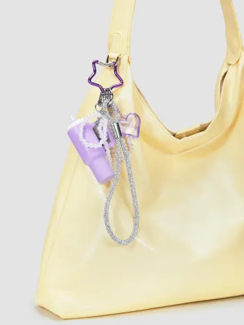 Bead- und Strassanhänger für Taschen in Form von Tassen, Herzen und Schleifen