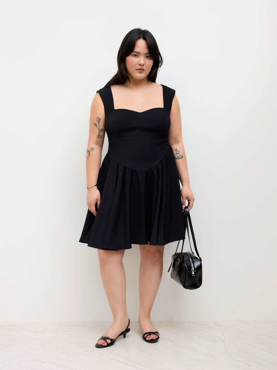 Sweetheart Ruffle Hem Mini Dress Curve & Plus