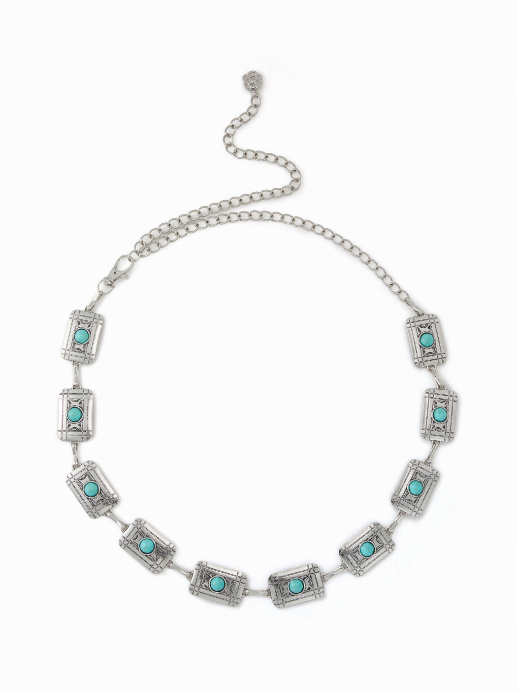 CATENA DA VITA RETTANGOLARE IN METALLO CON DECORAZIONI IN PIETRE DURE