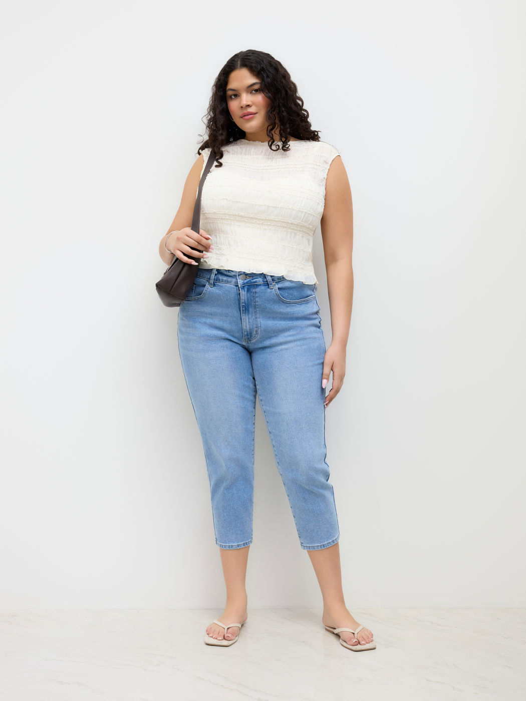 Boat Neck Shirred Top & Cami Top Curve & Plus
